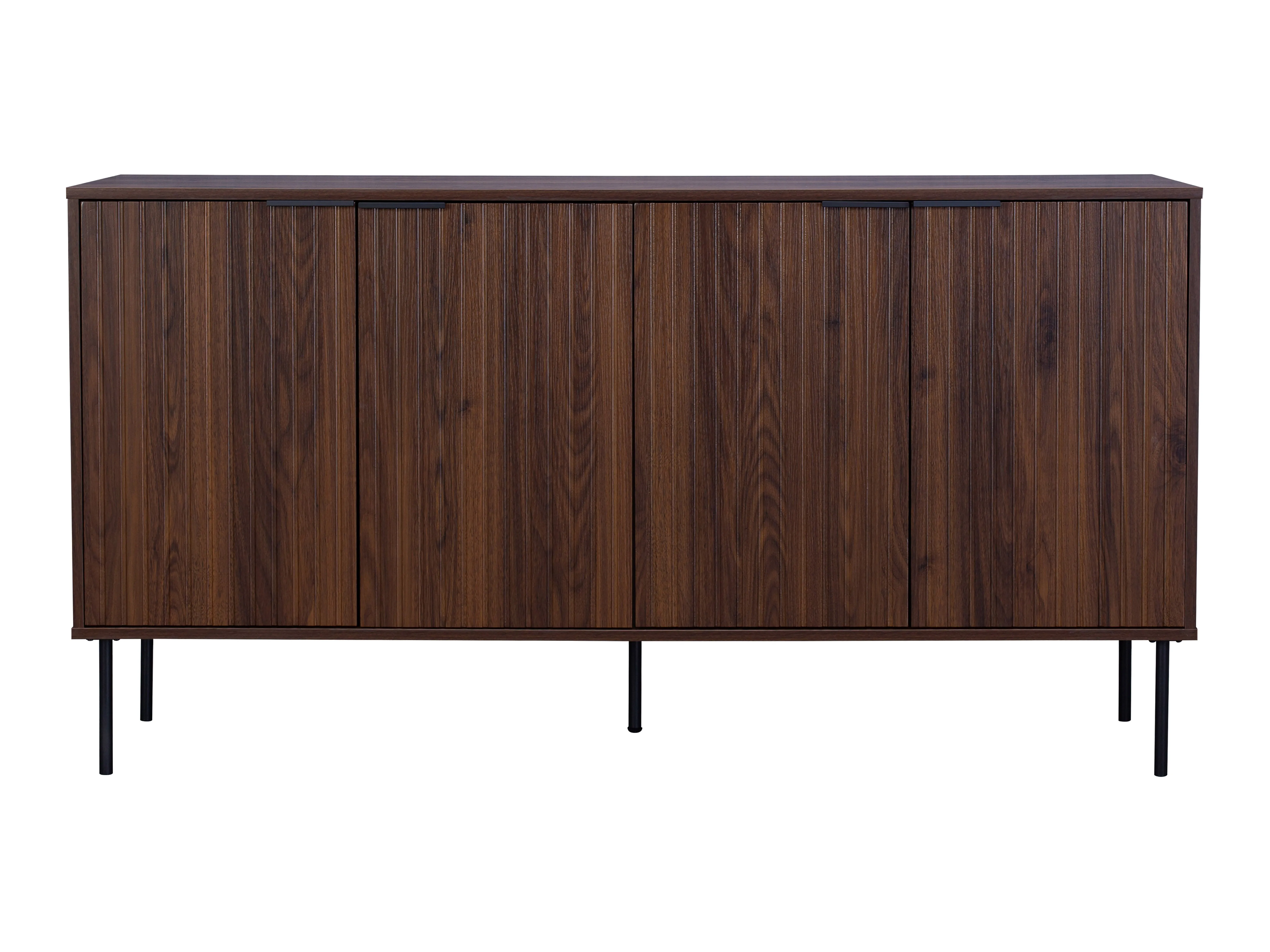 Fluted Walnut Sideboard Cabinet