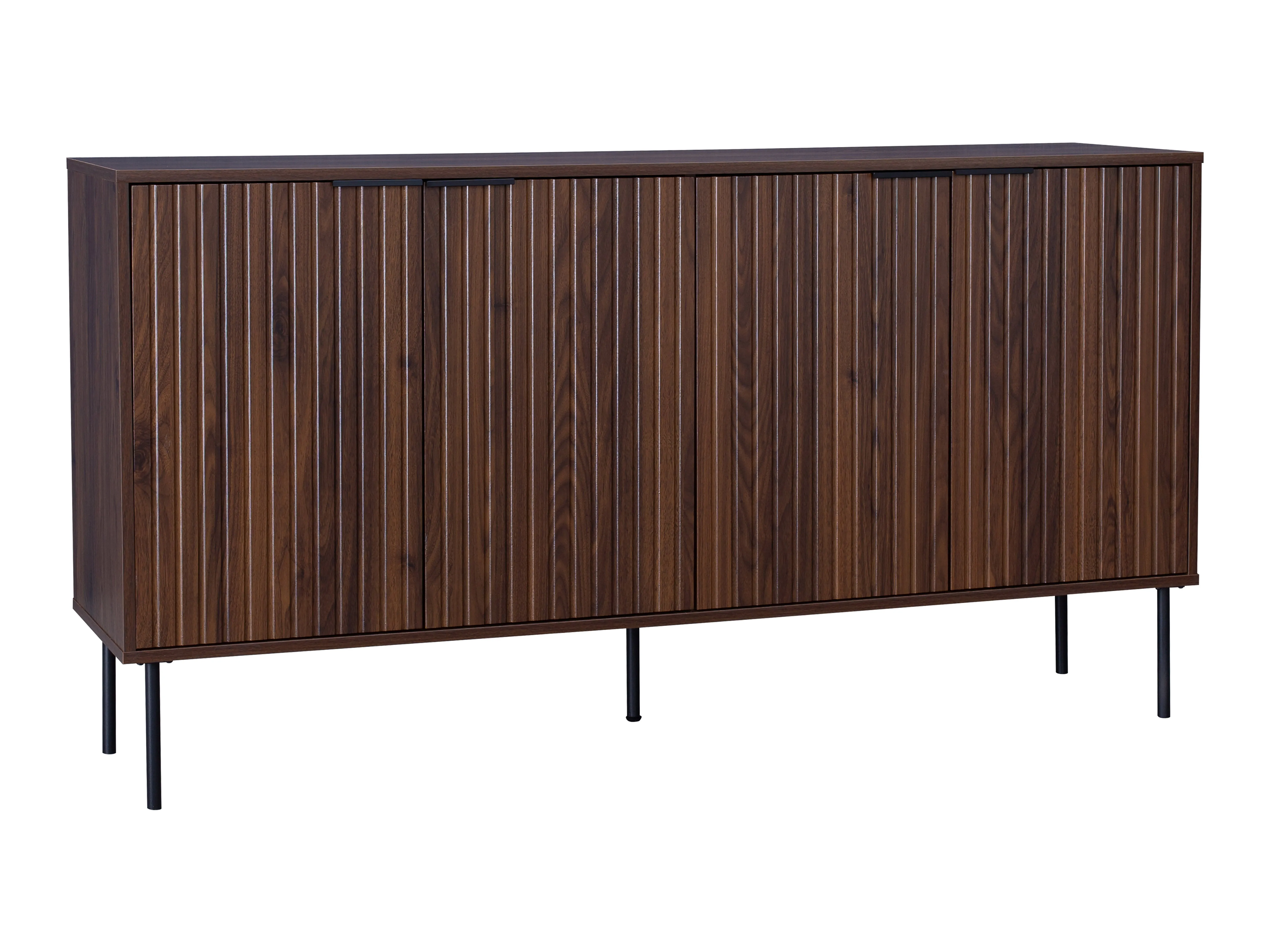 Fluted Walnut Sideboard Cabinet