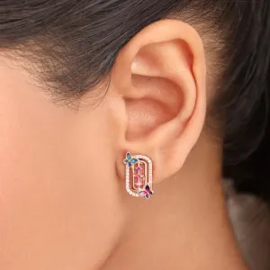 Flutter Charm Rose Gold Plated 925 Sterling Silver Earrings