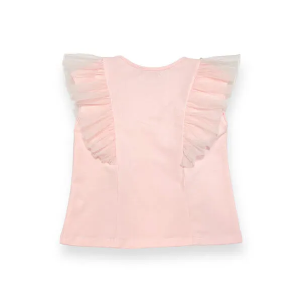 Flutter Slv Embellished Tee -pink