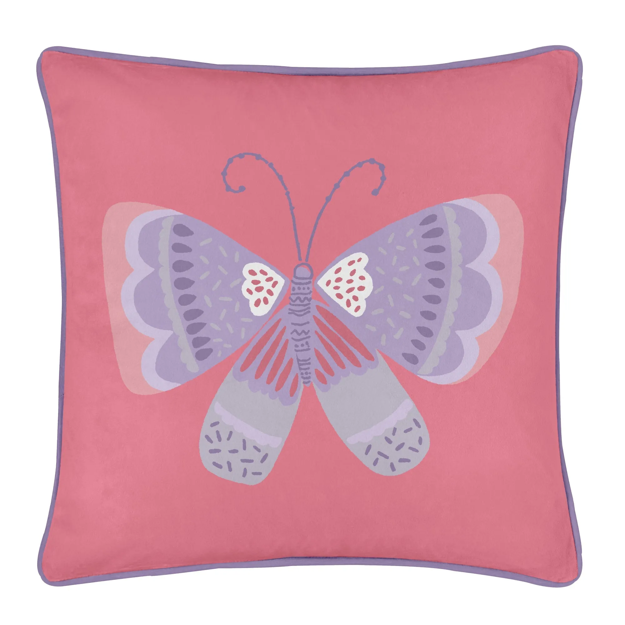 Flutterby Butterfly Filled Cushion by Bedlam in Pink 43 x 43cm