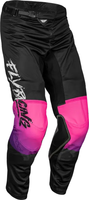 Fly Racing Youth Kinetic Mesh Khaos Pants Black/Purple/Pink