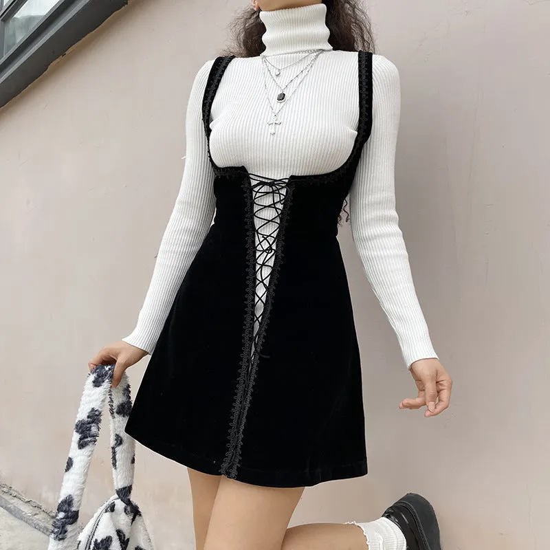 Flytonn-hoco dresses homecoming dresses  women dress to impress  y2k outfits spring summer women's dress Solid Color Vest Strap Slimming Chest Strap Dress