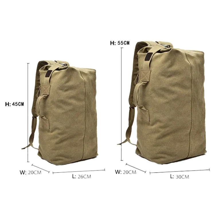 FM308 Large Capacity Outdoor Travel Man Canvas Double Shoulder Backpack Student Schoolbag, Specification: Large Green