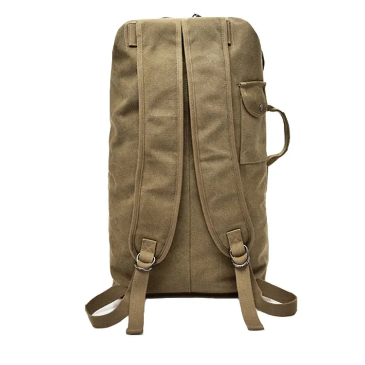 FM308 Large Capacity Outdoor Travel Man Canvas Double Shoulder Backpack Student Schoolbag, Specification: Large Green