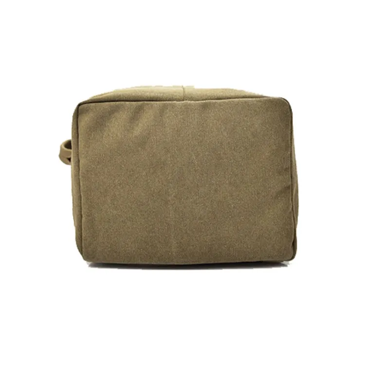 FM308 Large Capacity Outdoor Travel Man Canvas Double Shoulder Backpack Student Schoolbag, Specification: Small Khaki