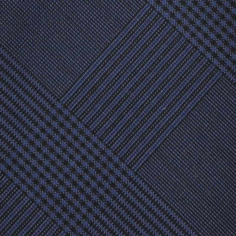 F.Marino Handmade Wool Tie 3 Folds Prince of Wales Blue