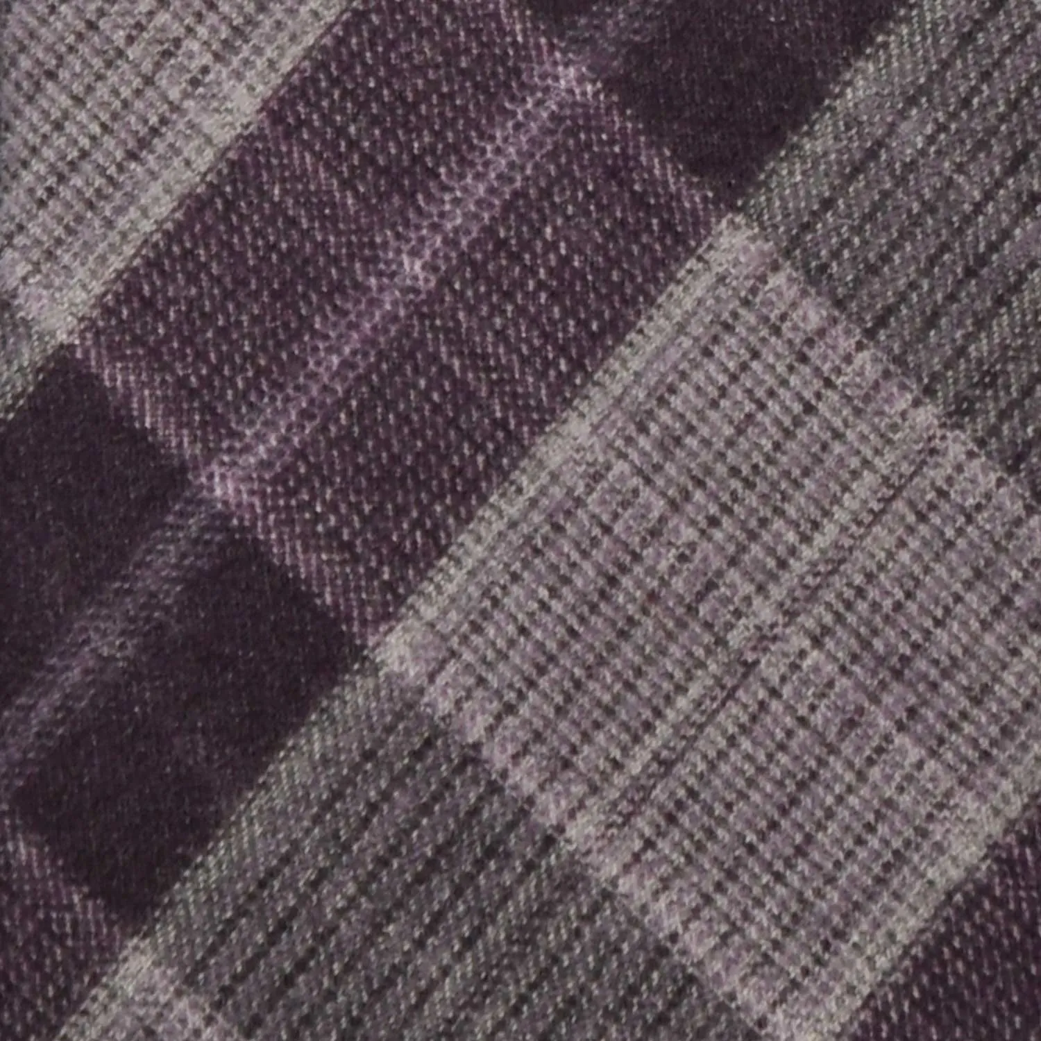 F.Marino Light Gauze Wool Tie 3 Folds Checks Purple