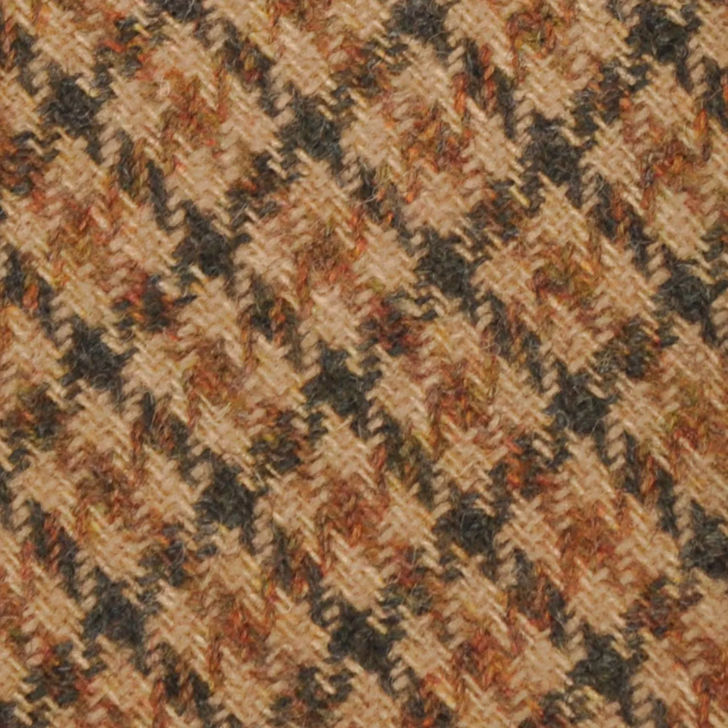 F.Marino Pied de Poule Tweed Tie 3 Folds Camel