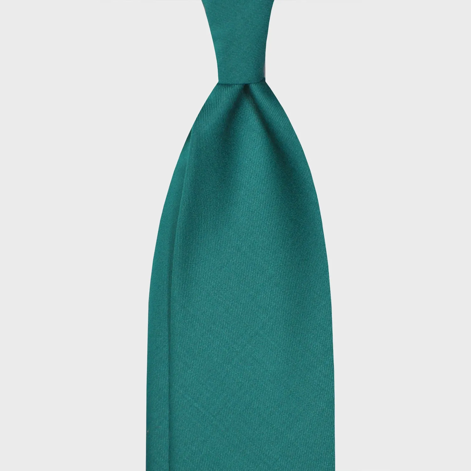 F.Marino Plain Tie 3 Folds Holland&Sherry Wool Emerald Green