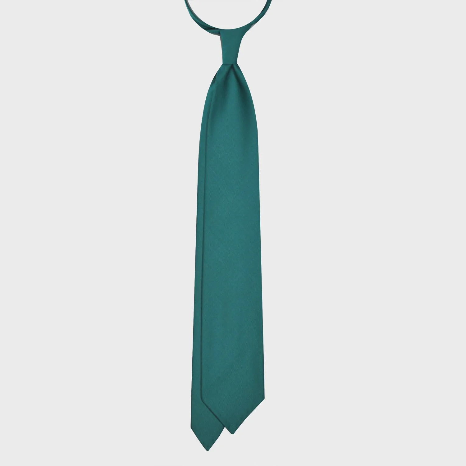 F.Marino Plain Tie 3 Folds Holland&Sherry Wool Emerald Green