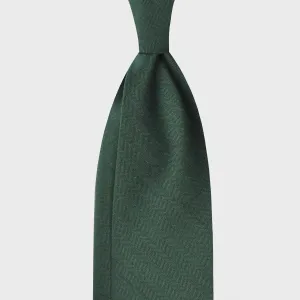 F.Marino Solaro Tie 3 Folds Holland&Sherry Wool Bottle Green