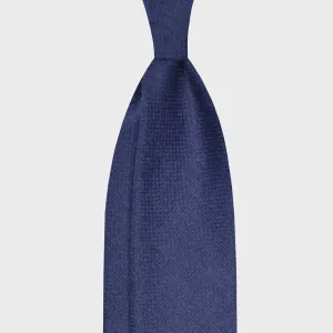 F.Marino Twill Merino Wool Tie 3 Folds Cobalt Blue