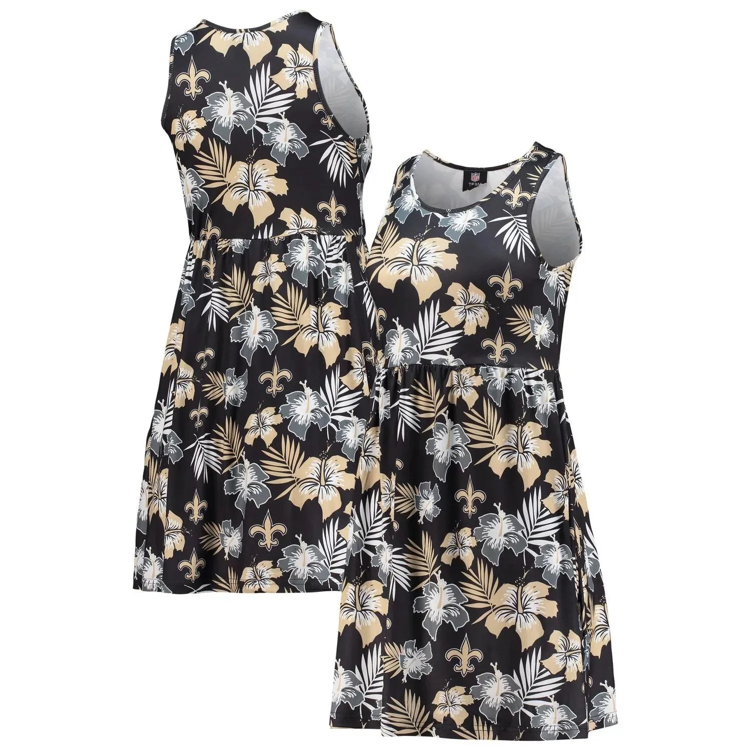 FOCO New Orleans Saints Women's Black Floral Sundress