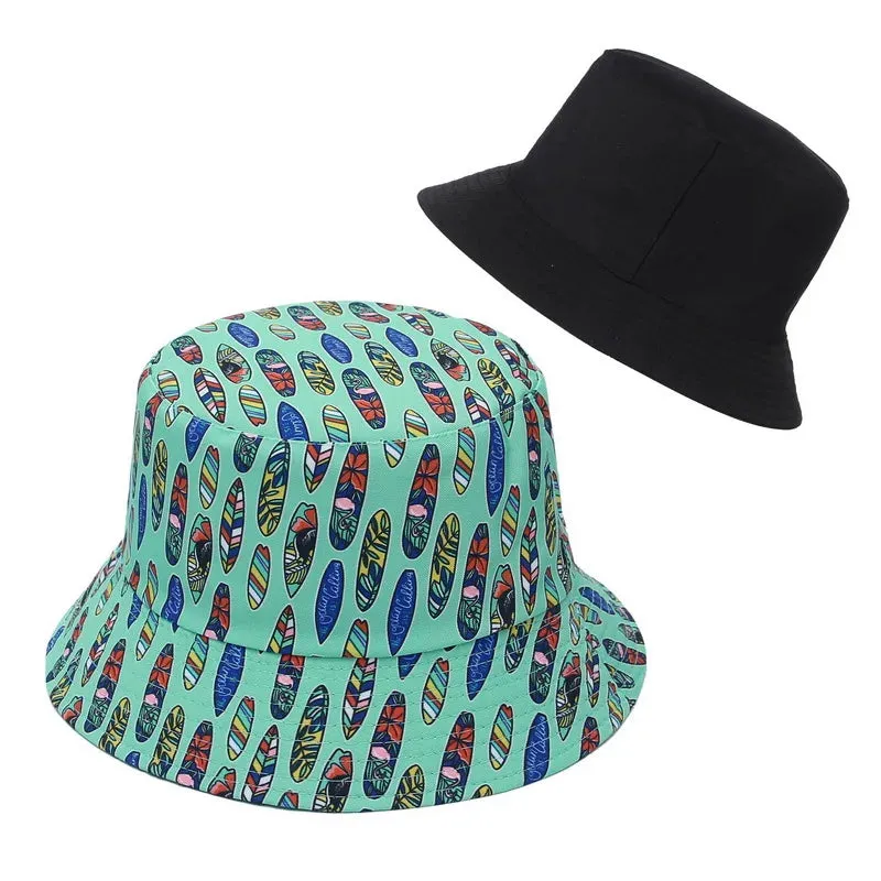 Foldable Plant Printed Reversible Bucket Hat