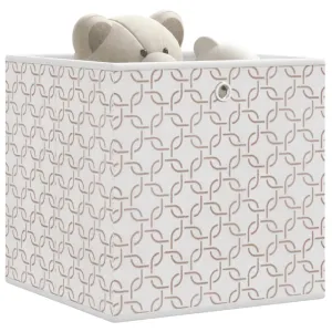 Foldable Storage Boxes 4 pcs Cream 32x32x32 cm Non-woven Fabric