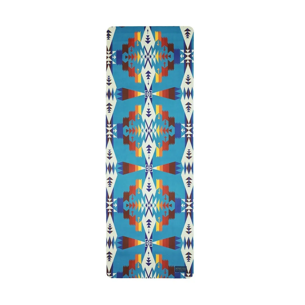 Foldable Suede Yoga Mat Pendleton Tucson Turquoise Travel Mat