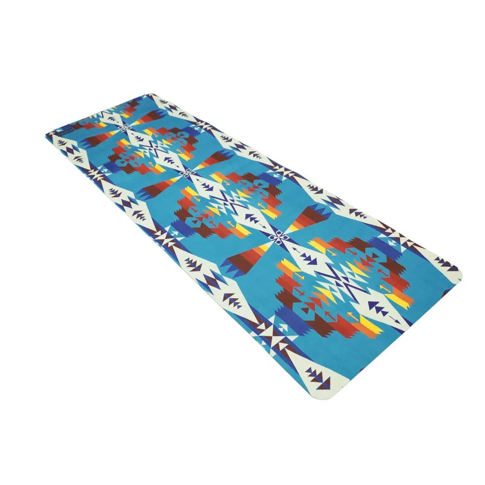 Foldable Suede Yoga Mat Pendleton Tucson Turquoise Travel Mat