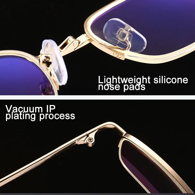 Folding Anti Blue-ray Presbyopic Reading Glasses with Case & Cleaning Cloth,  1.50D(Gold)