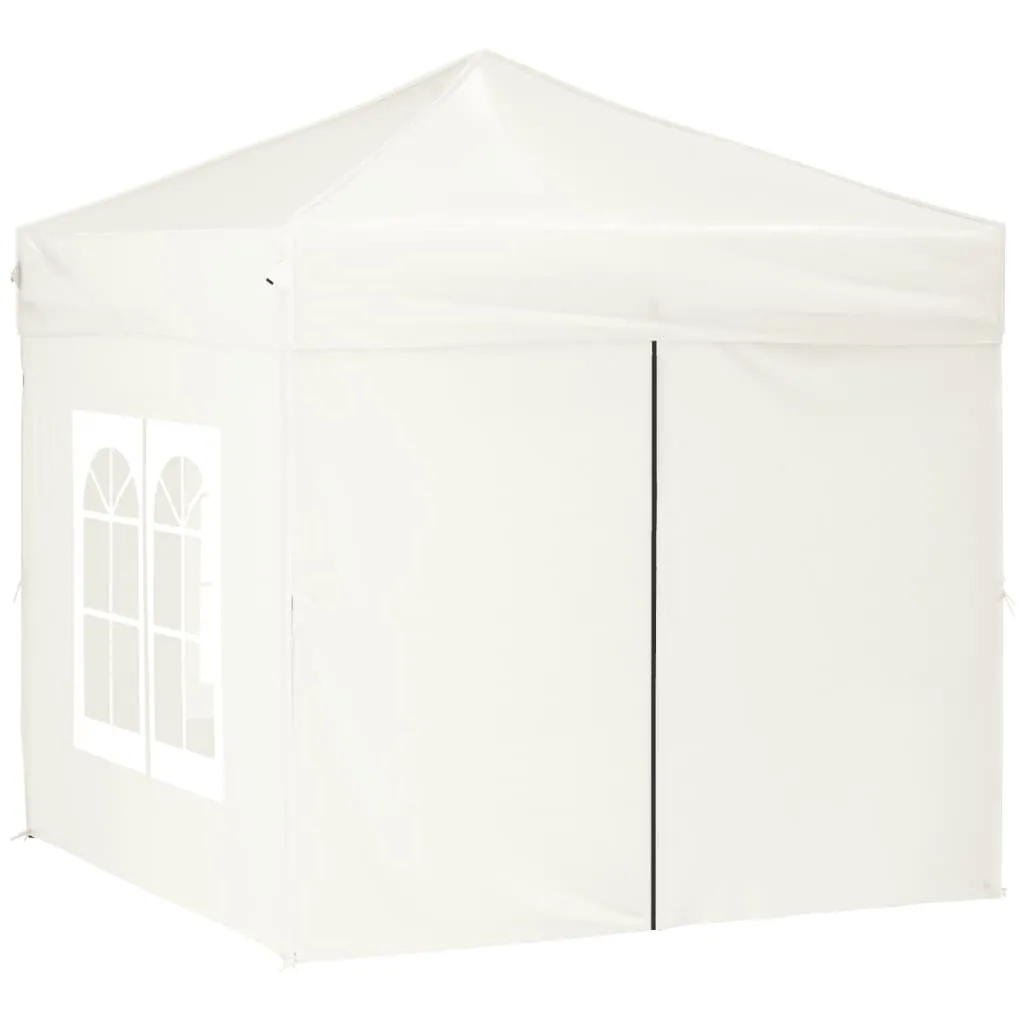 Folding Party Tent with Sidewalls Cream 2x2 m