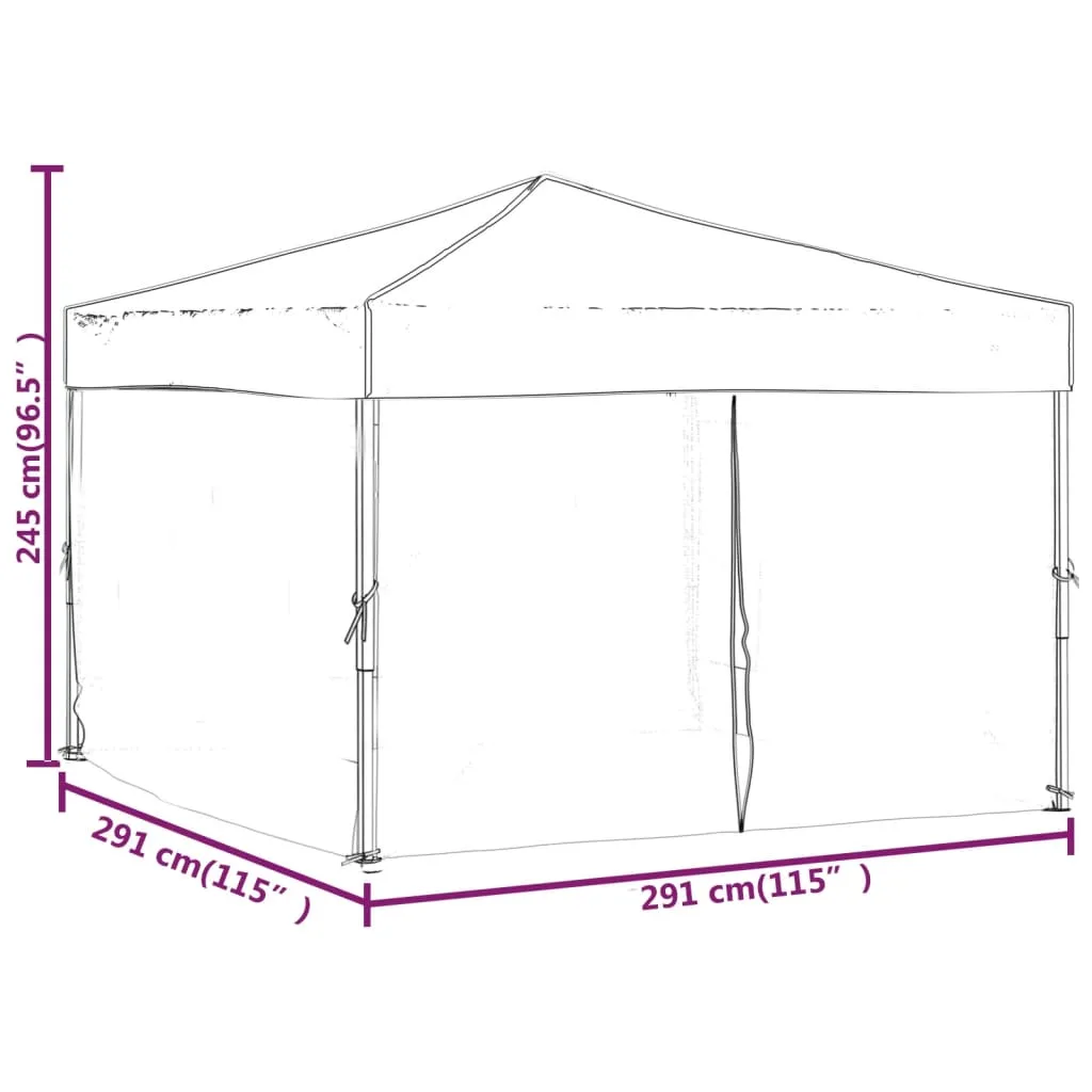 Folding Party Tent with Sidewalls Red 3x3 m