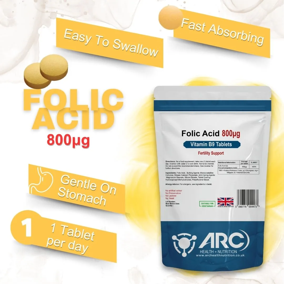 Folic Acid 800µg(Vitamin B9)-Promoting Wellness and Cellular Health