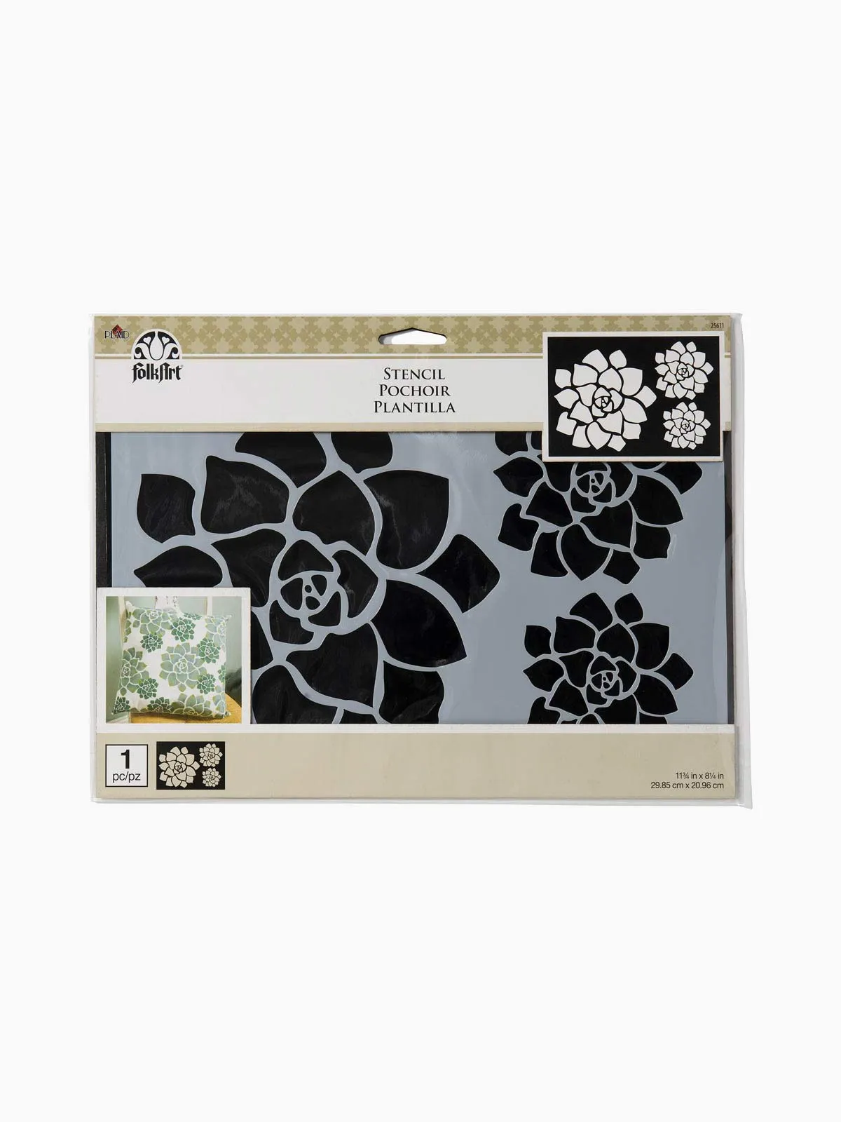 Folk Art Mylar Motif & Tile Stencil- Succelent Motif