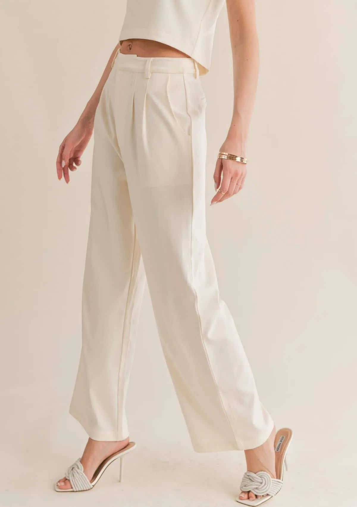 Follow Me Pleated Trousers - Off White