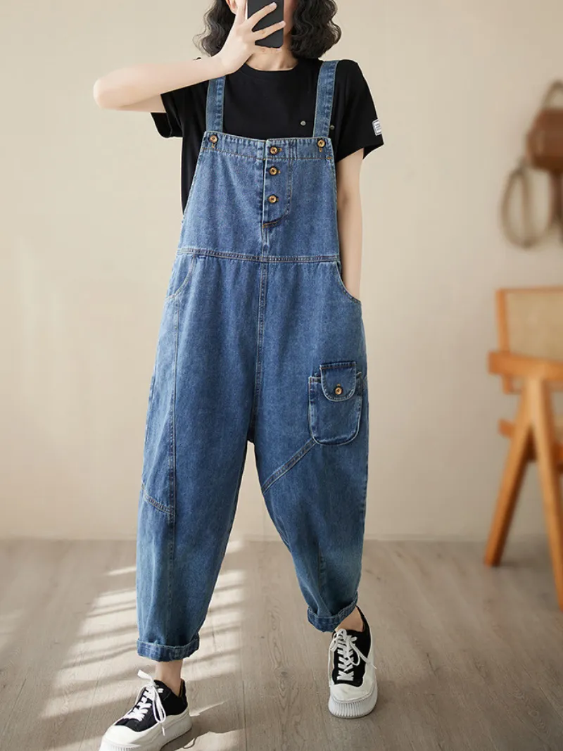 Follow Your Heart Women's Denim High Waist Overall Dungarees