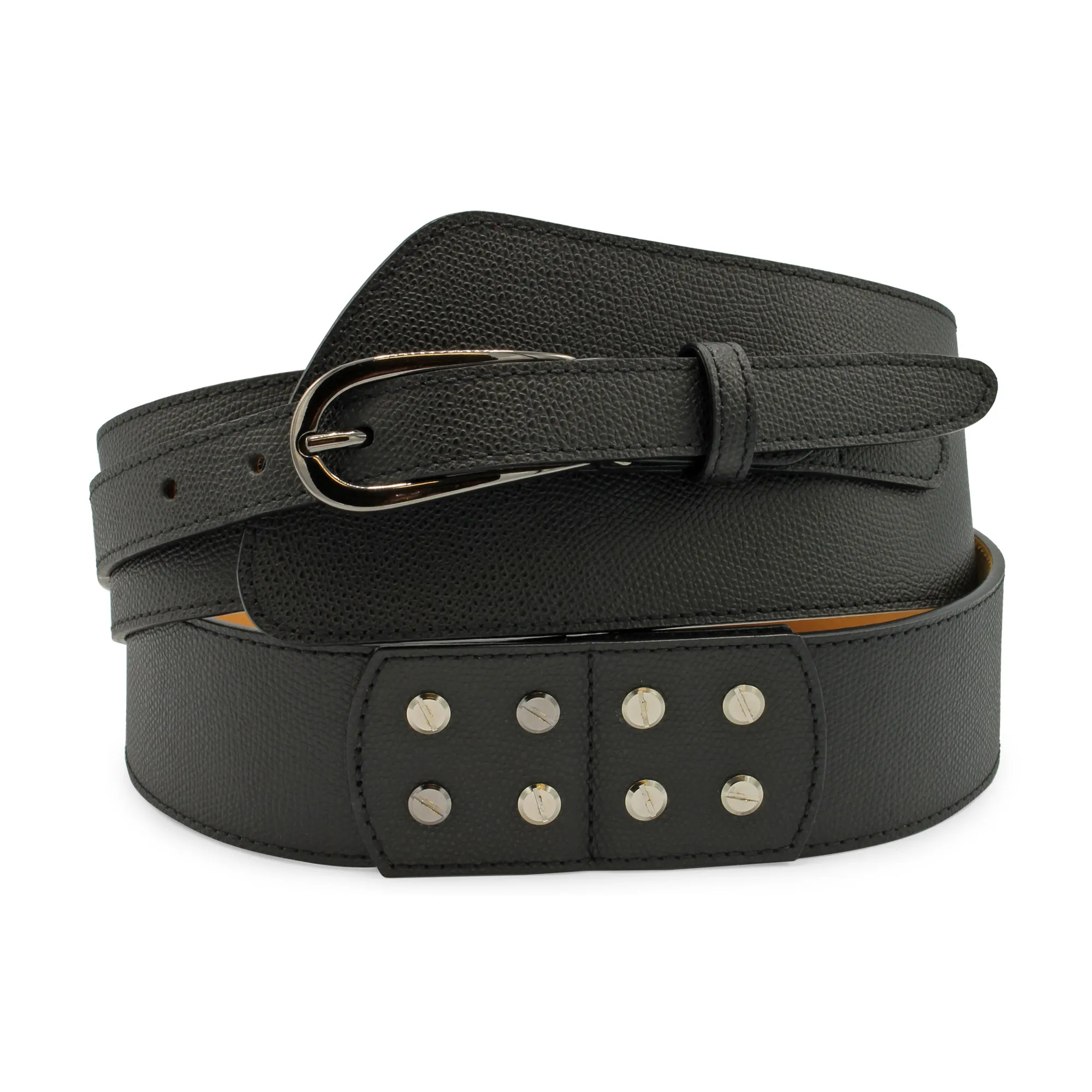 Fonda Assymetric Black Dauphin Belt