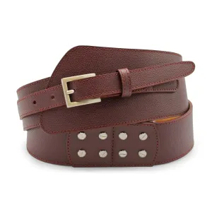 Fonda Assymetric Burgundy Wide Dauphin Belt