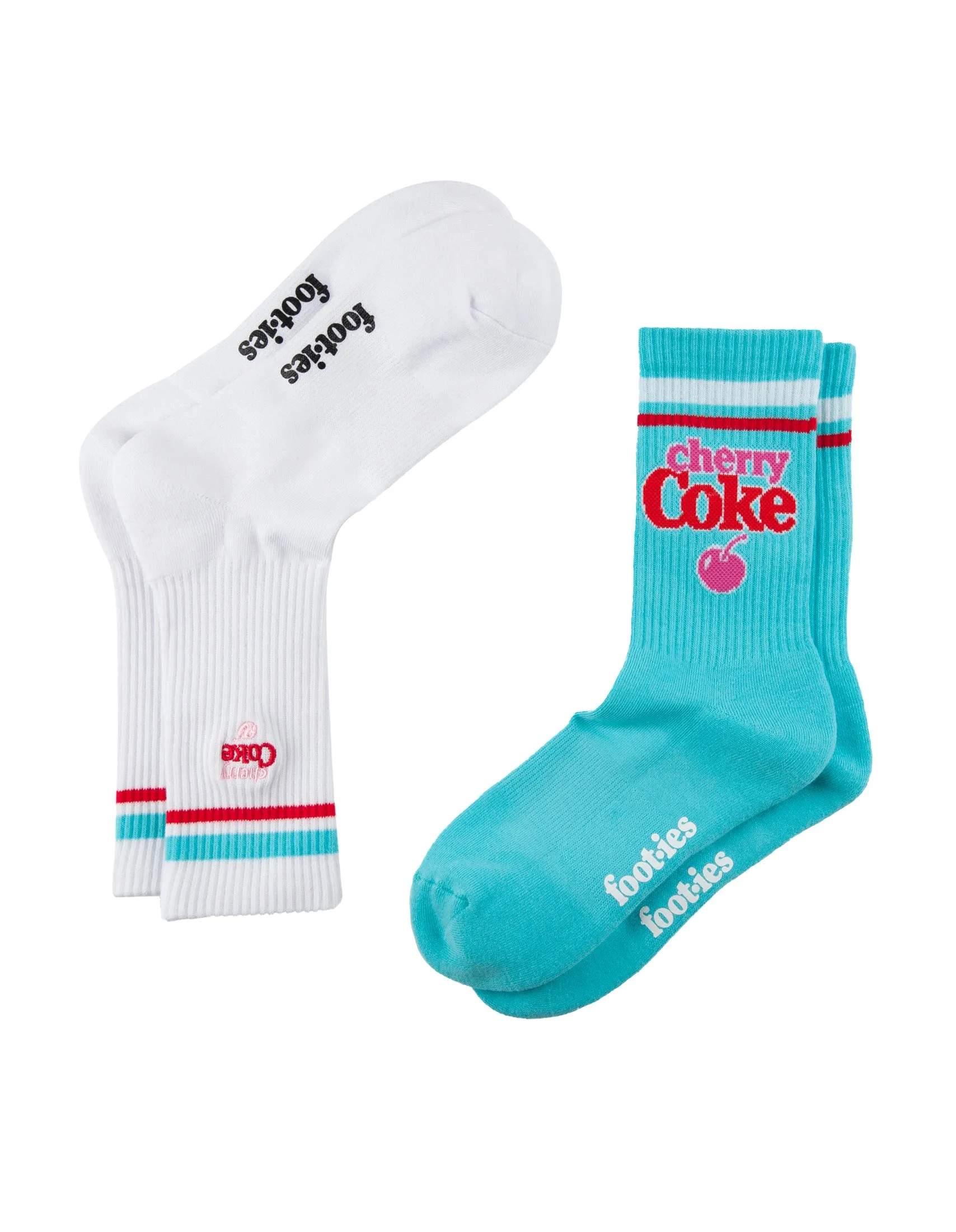 Foot-ies Cherry Coke Embroidery Sneaker Sock 2 Pack