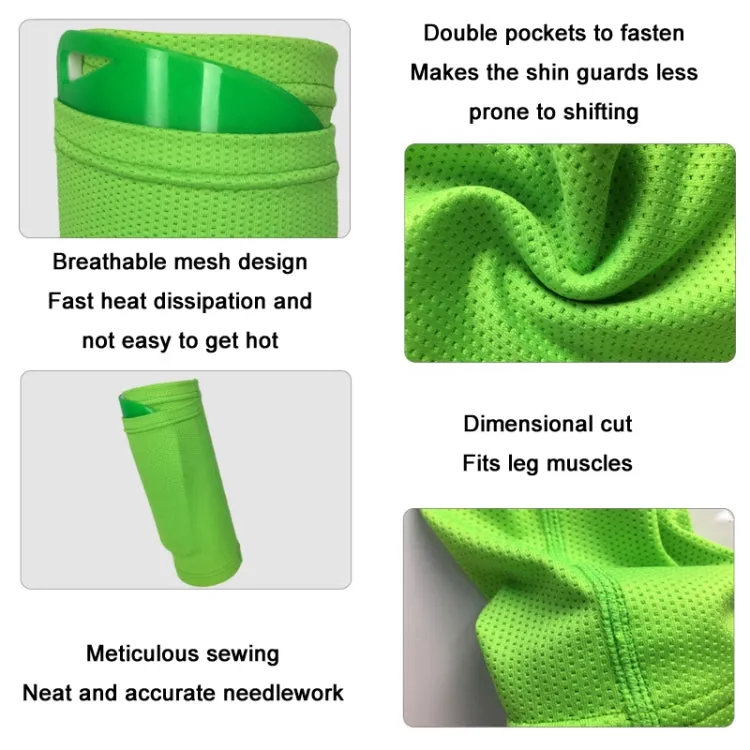 Football Shin Pads   Socks Sports Protective Equipment, Color: Green (S)