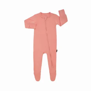 Footed Zipper Sleeper - Coral