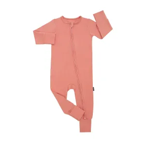 Footless Sleeper with Fold-Over Cuffs - Coral