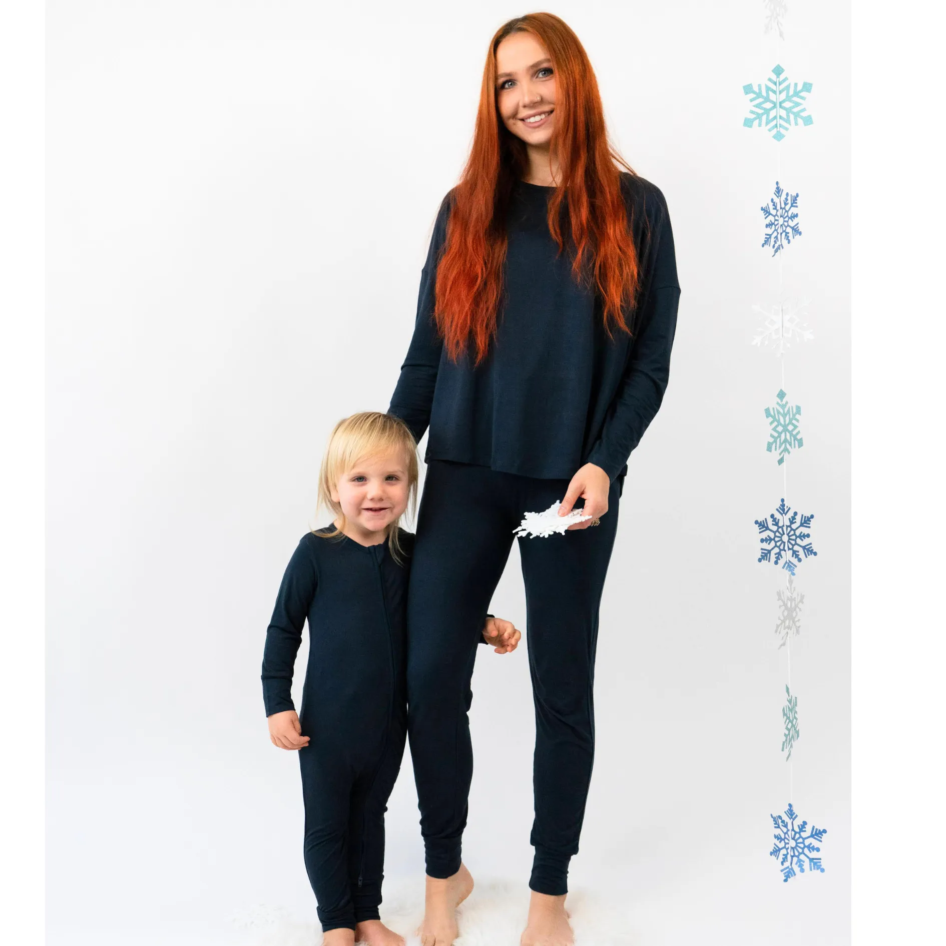 Footless Sleeper with Fold-over Cuffs - Midnight