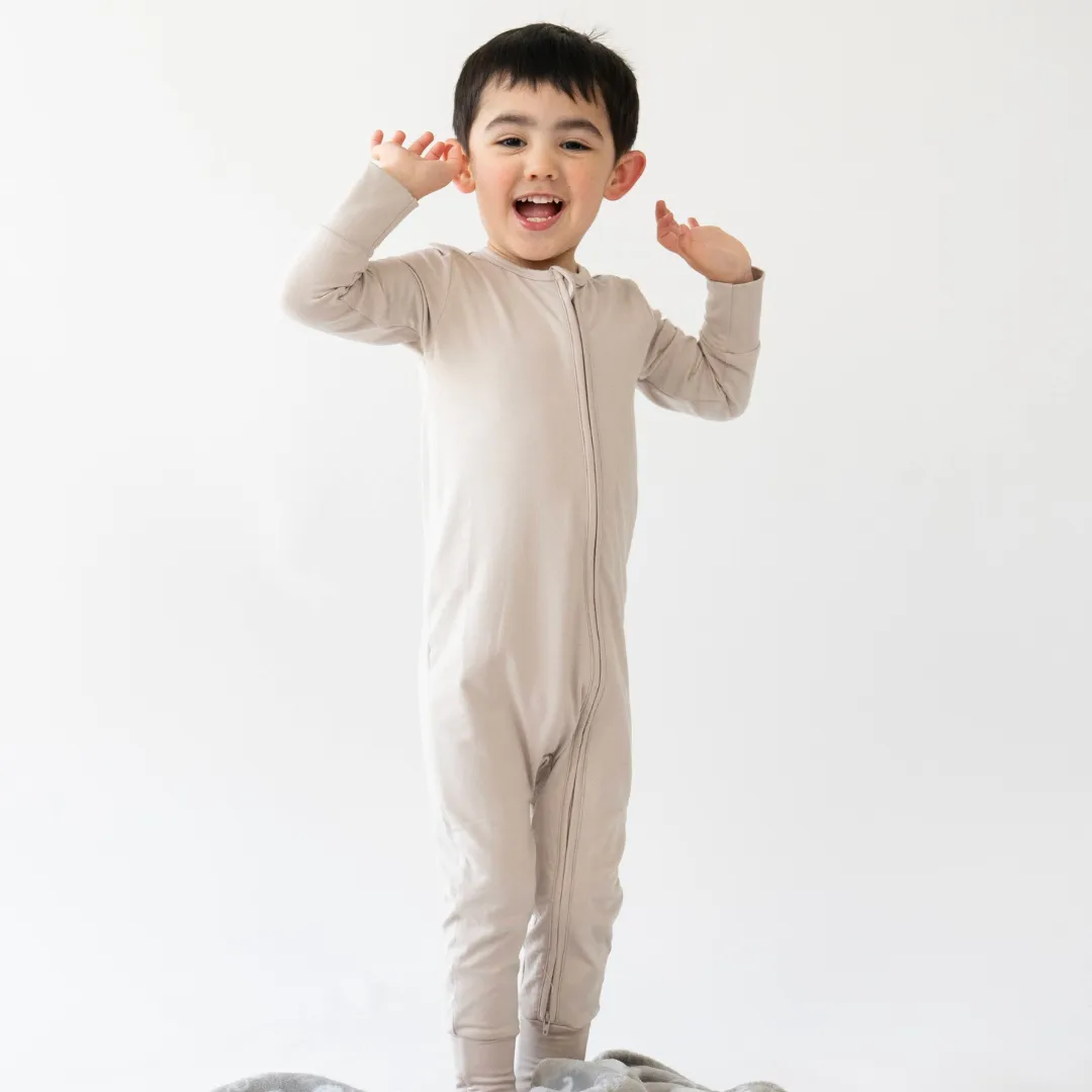 Footless Sleeper with Fold-Over Cuffs - Oat