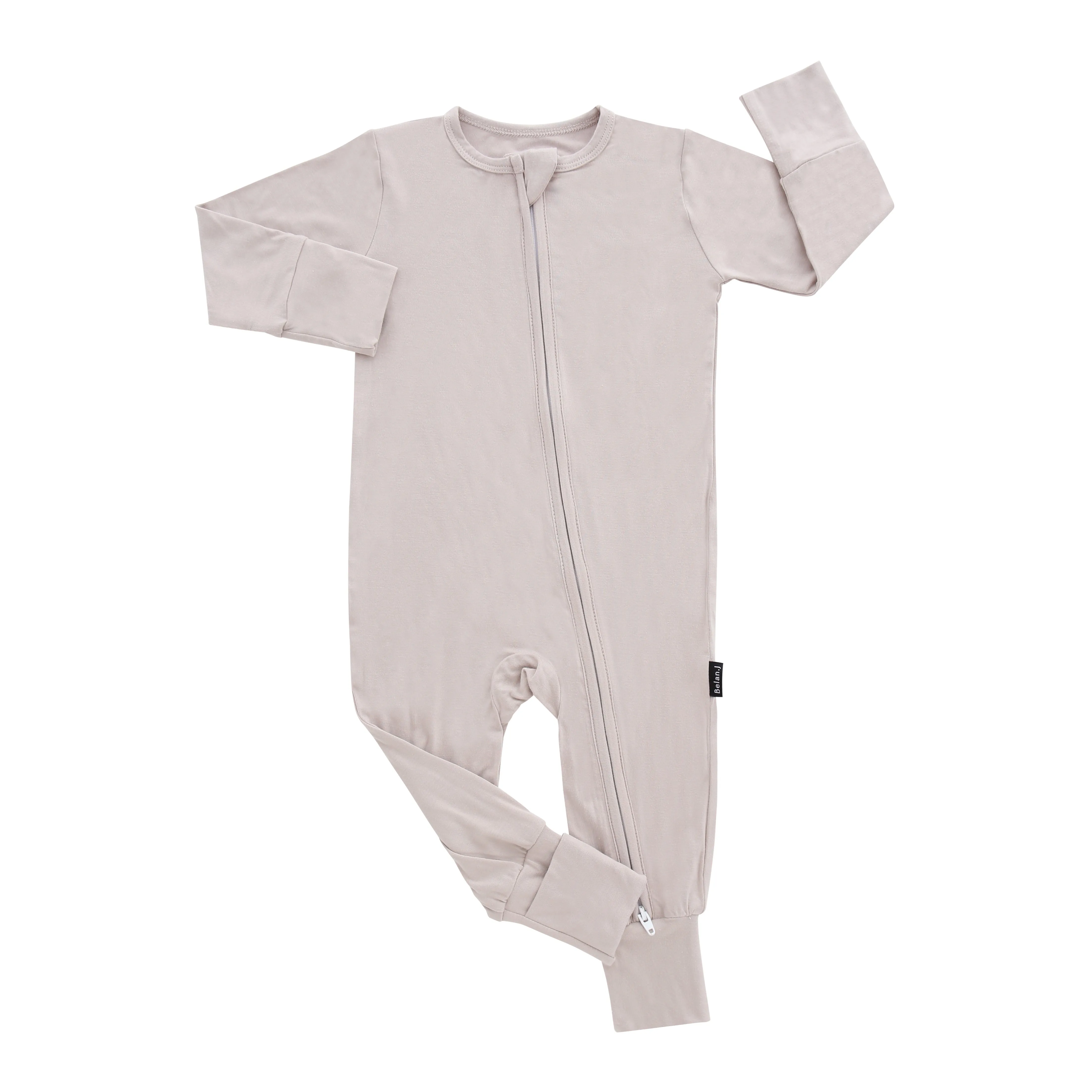 Footless Sleeper with Fold-Over Cuffs - Oat