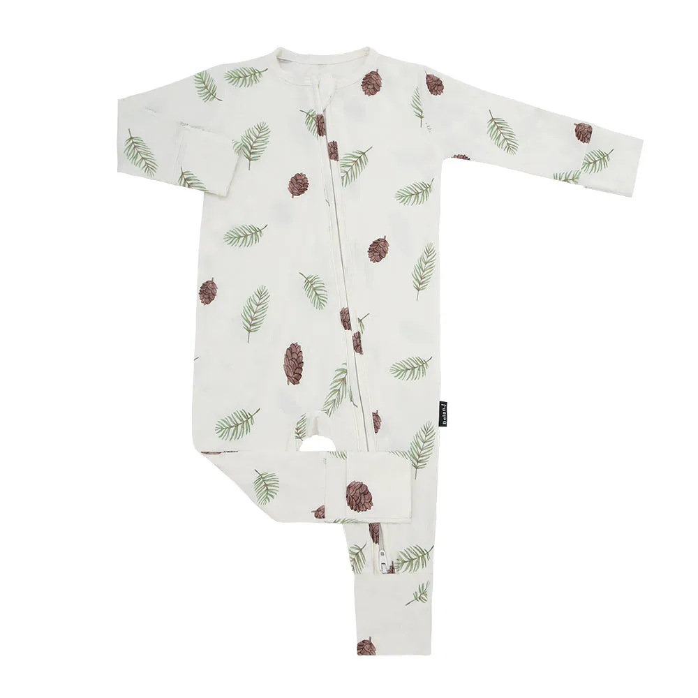 Footless Sleeper with Fold-Over Cuffs - Pine Cones