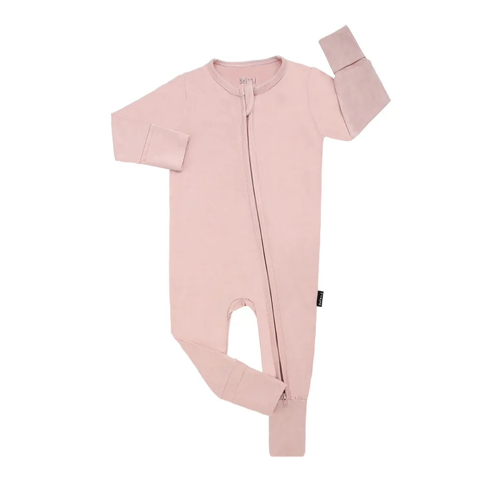 Footless Sleeper with Fold-Over Cuffs - Rose Quartz