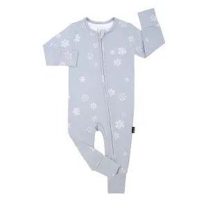 Footless Sleeper with Fold-over Cuffs - Snowflakes