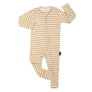 Footless Sleeper with Fold-Over Cuffs - Sun Stripe