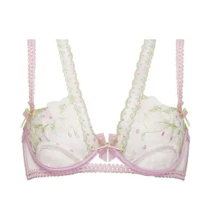 For Love & Lemons for Victoria's Secret Waterlilies underwire bra, pink/white