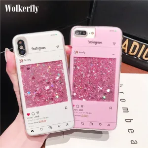 For Xiaomi Mi 8 Lite Case Quicksand Cover On Redmi Note 7 5 6 Pro 4X 5 Plus Mi A1 A2 5X Max 3 Pocophone F1 Liquid Glitter Case