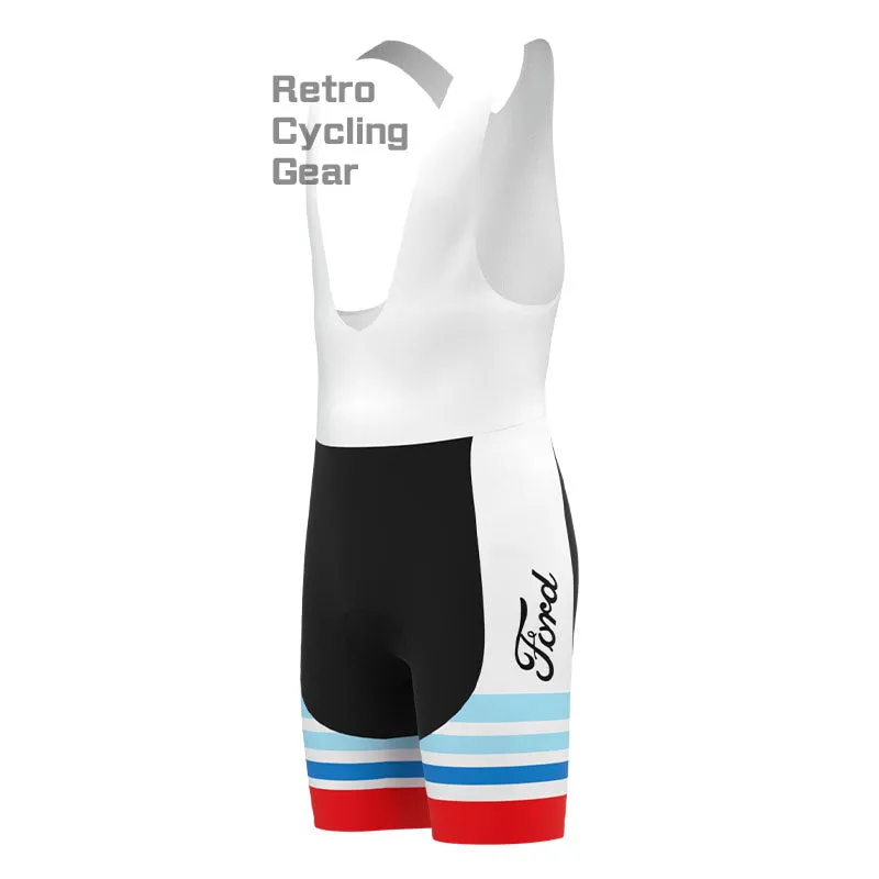 FORD White Blue Retro Long Sleeve Cycling Kit