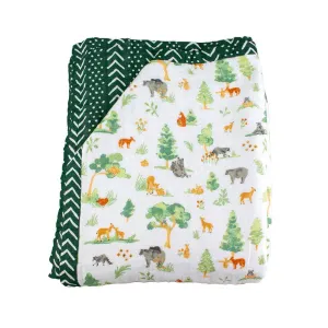 Forest Friends   Mudcloth Classic Muslin Super Snuggle Blanket