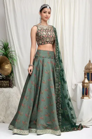 Forest Green lehenga with Blouse