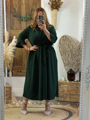 Forest Green Sparkly Roxy Midaxi Dress