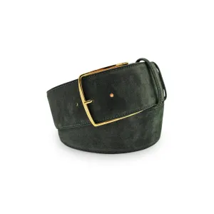 Forest Green Wide Curved Suede Belt