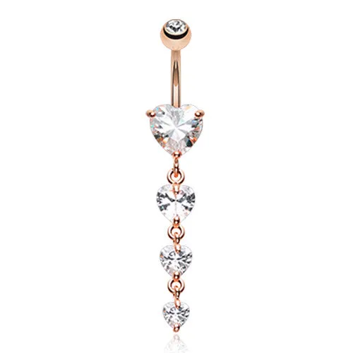 Forever Yours Belly Piercing with Rose Gold Plating